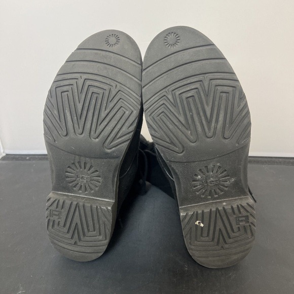 Women's UGG Quincy Suede Sheepskin Lace-Up Winter Boots Black Size 7 #1012359 FS - Picture 9 of 10